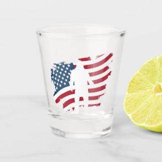 Vaso De Chupito Glass de Whiskey con la bandera estadounidense de 