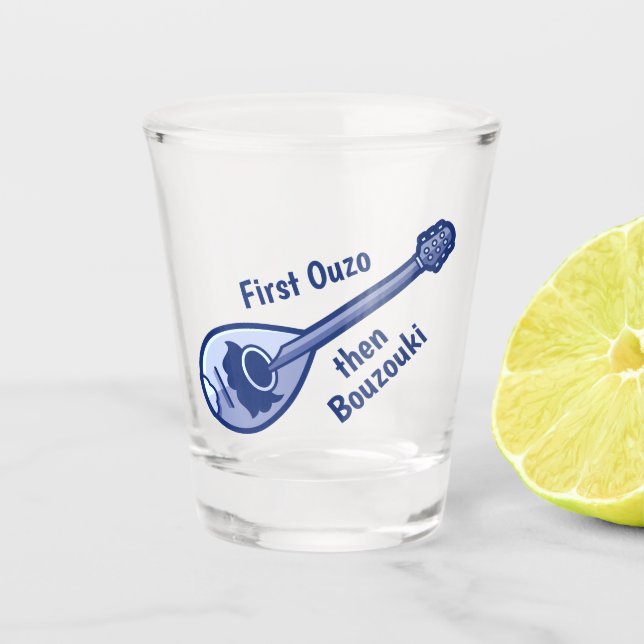 Vaso De Chupito Glass griego Bouzouki Shot (Anverso)
