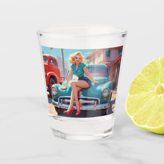 Vaso De Chupito Glass Pin-up Shot Glass (Anverso)