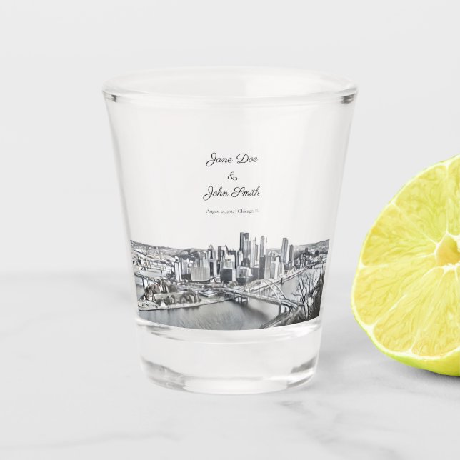 Vaso De Chupito Glass Pittsburgh personalizado (Anverso)