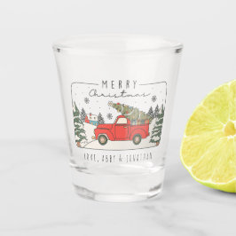 Vaso De Chupito Glass retro de Feliz Navidad personalizado