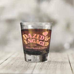 Vaso De Chupito Glass rosado retro deslucido y envuelto