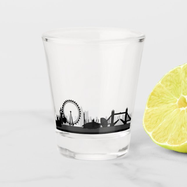 Vaso De Chupito Glass Shot en las famosas ciudades de Inglaterra e (Anverso)