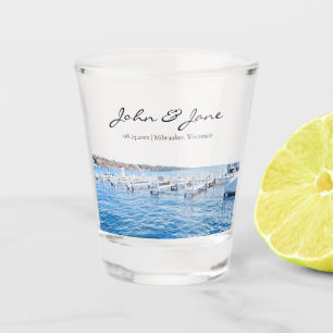 Vaso De Chupito Glass Wisconsin Shot del lago de Ginebra personali