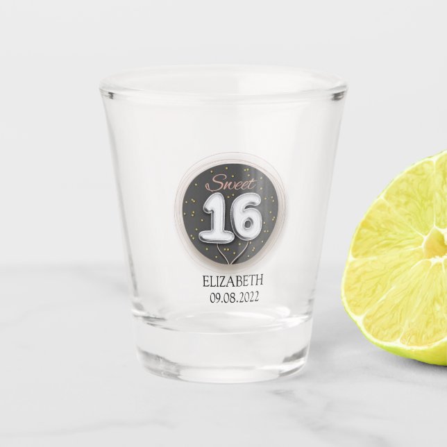 Vaso De Chupito Globo Sweet 16 (Anverso)