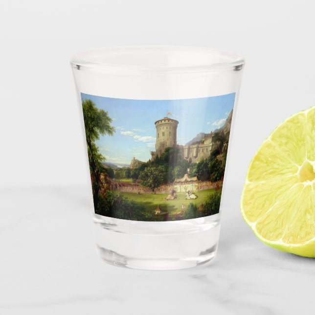 Vaso De Chupito Glorioso pasado (Joust medieval) (Arte de época) (Anverso)