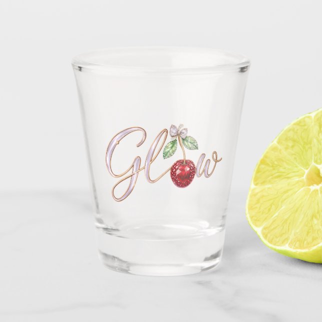 Vaso De Chupito Glow Cherry – Glam Glass (Anverso)