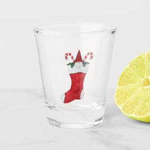 Vaso De Chupito Gnome con Gorra dentro de los Navidades rojos blan