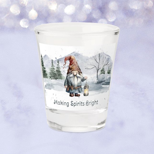 Vaso De Chupito Gnome de Navidades de invierno acuarela (Subido por el creador)