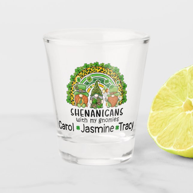 Vaso De Chupito Gnome Shenanigans Disparó Vidrio (Anverso)
