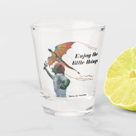 Vaso De Chupito Goblin Flying Dragon Kite Fantasía Arte Cristal