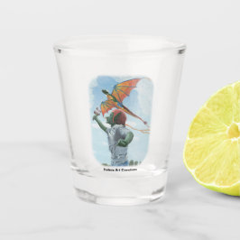 Vaso De Chupito Goblin Flying Rainbow Dragon Fantasía Vidrio Asesi