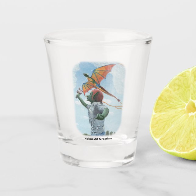 Vaso De Chupito Goblin Flying Rainbow Dragon Fantasía Vidrio Asesi (Anverso)