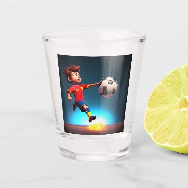 Vaso De Chupito "Gol Bound: La patada perfecta del niño animado" (Anverso)