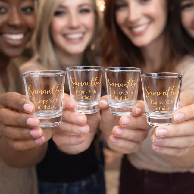 Vaso De Chupito Gold Elegance Feliz 30 cumpleaños (Subido por el creador)