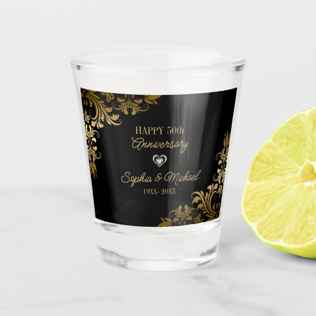 Vaso De Chupito Golden Floral Lace (Anverso)