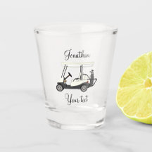 Golf Golfer Cart Shot Glass