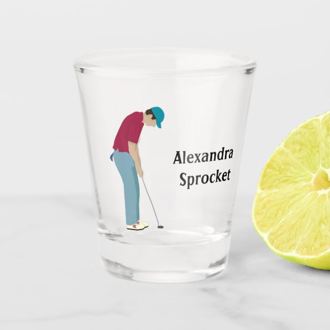 Vaso De Chupito Golfer Putting  (Anverso)