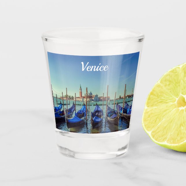 Vaso De Chupito Góndolas en Venecia, Italia (Anverso)
