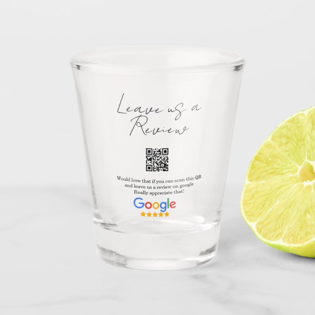Vaso De Chupito Google review business logo Scan QR review (Anverso)