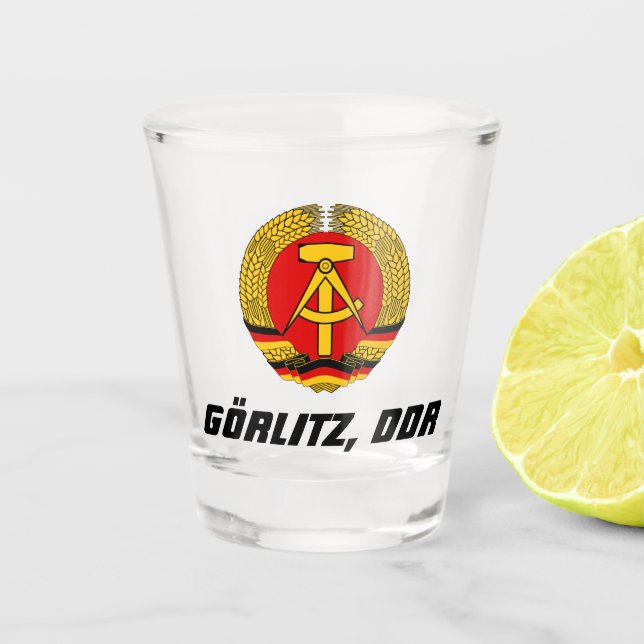 Vaso De Chupito Gorlitz, DDR de la República Democrática Alemana. (Anverso)