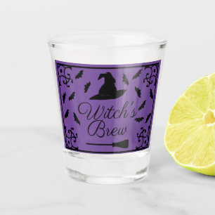 Vaso De Chupito Gorra de la bruja de Halloween y murciélagos