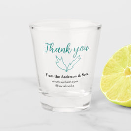 Vaso De Chupito Gracias por el nombre de la compañía de la hoja de