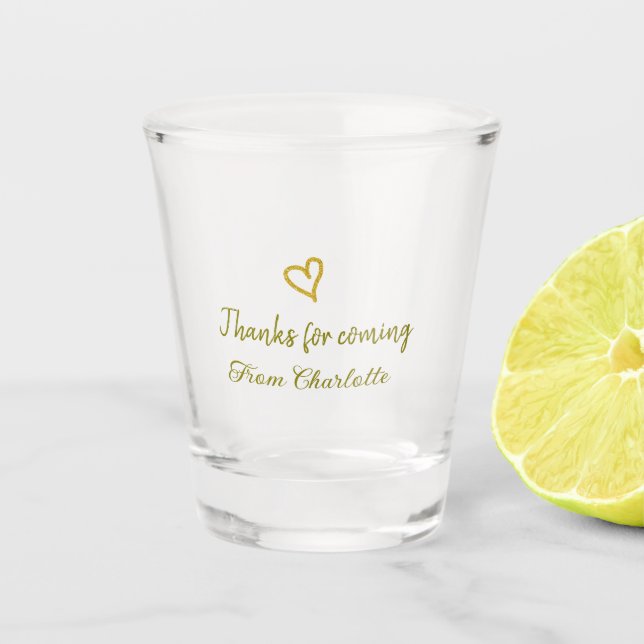 Vaso De Chupito gracias por venir añadir nombre mensaje de texto d (Anverso)