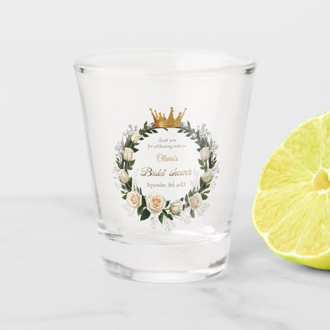 Vaso De Chupito Gracias rosas blancas y aliento del bebé (Anverso)