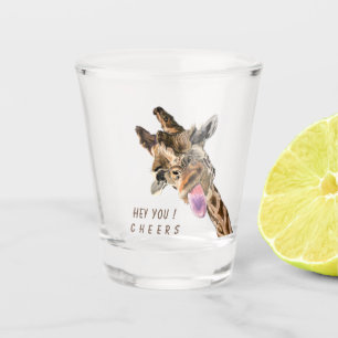Vaso De Chupito Graciosa jirafa con vigilias de vidrio disparadas 