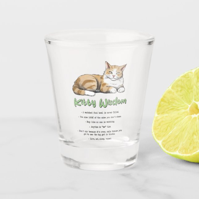 Vaso De Chupito Graciosa Sabiduría Kitty (Anverso)