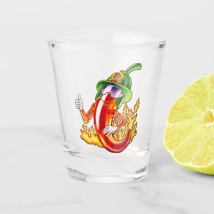 Vaso De Chupito Gracioso Bombero Chili En Fuego Da Muñecas