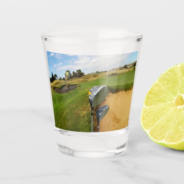 Vaso De Chupito Gracioso diseño australiano de golf, vidrio calien (Anverso)