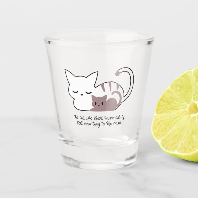 Vaso De Chupito Gracioso gato durmiente y arte II (Anverso)