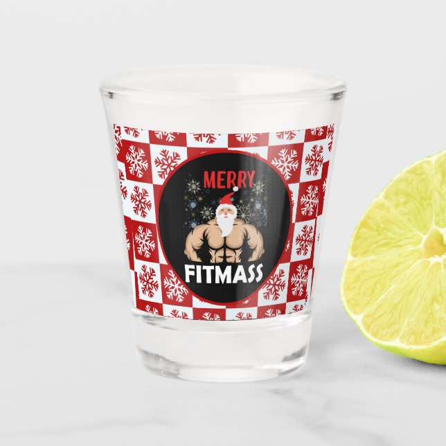 Vaso De Chupito Gracioso Gimnasio Navidades Temáticos Fitmas Train (Anverso)