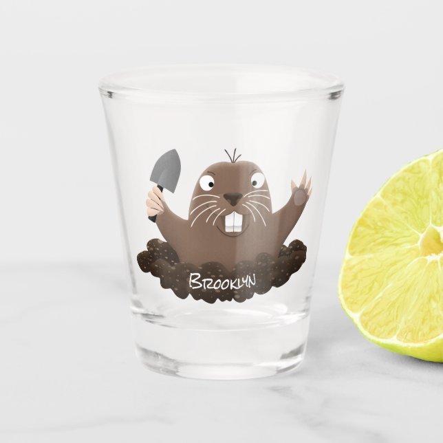 Vaso De Chupito Gracioso gopher digging personalizado ilustracion (Anverso)