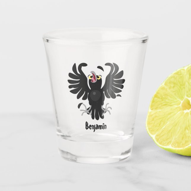 Vaso De Chupito Gracioso ilustracion de personalizado de cuervos l (Anverso)