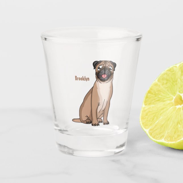 Vaso De Chupito Gracioso ilustracion de personalizado de perro de  (Anverso)