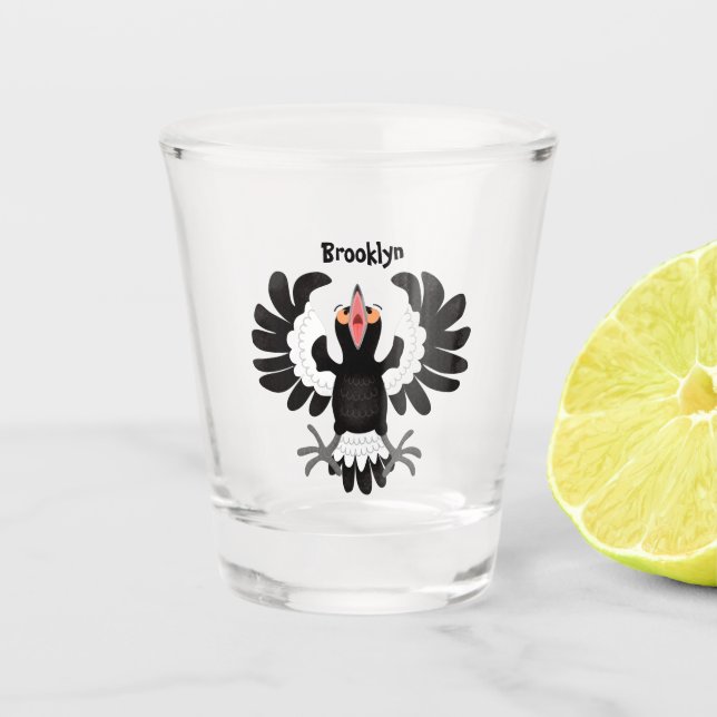Vaso De Chupito Gracioso ilustracion de personalizado magpie austr (Anverso)