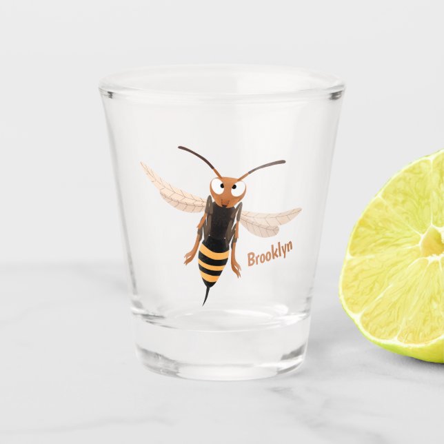 Vaso De Chupito Gracioso ilustracion personalizado de avispas de a (Anverso)