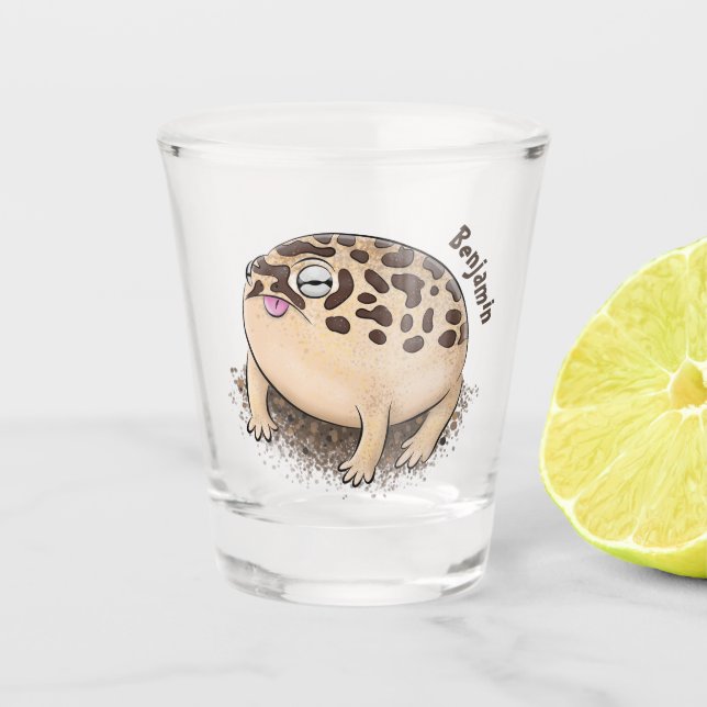 Vaso De Chupito Gracioso ilustracion personalizado de rana de lluv (Anverso)