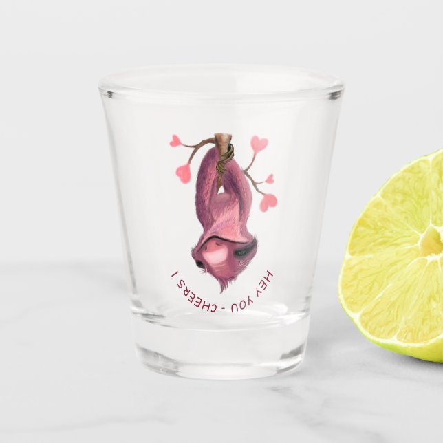 Vaso De Chupito Gracioso lazo de vidrio caliente - Personalizado T (Anverso)