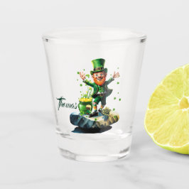 Vaso De Chupito Gracioso leprechaun feliz