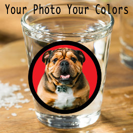 Vaso De Chupito Gracioso obsequio de fotos de Bulldog único rojo y