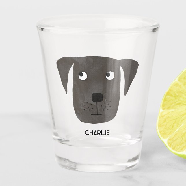 Vaso De Chupito Gracioso perro recuperador de labrador negro perso (Fun dog personalized custom name shot glass for animal lovers)