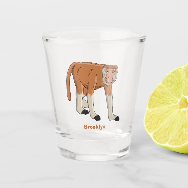 Vaso De Chupito Gracioso proboscito personalizado ilustracion (Anverso)
