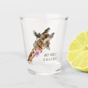 Vaso De Chupito Gracioso vidrio caliente con juguetones de jirafa