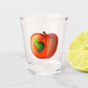 Vaso De Chupito Gracioso vidrio caliente de gusano de Apple