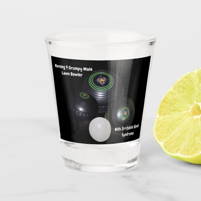 Vaso De Chupito Gracioso y gruñón macho Bowler, vidrio caliente (Anverso)