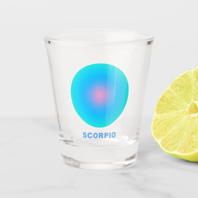 Vaso De Chupito Gradiente de estilo de Rótulo zodiaco de Scorpio (Anverso)